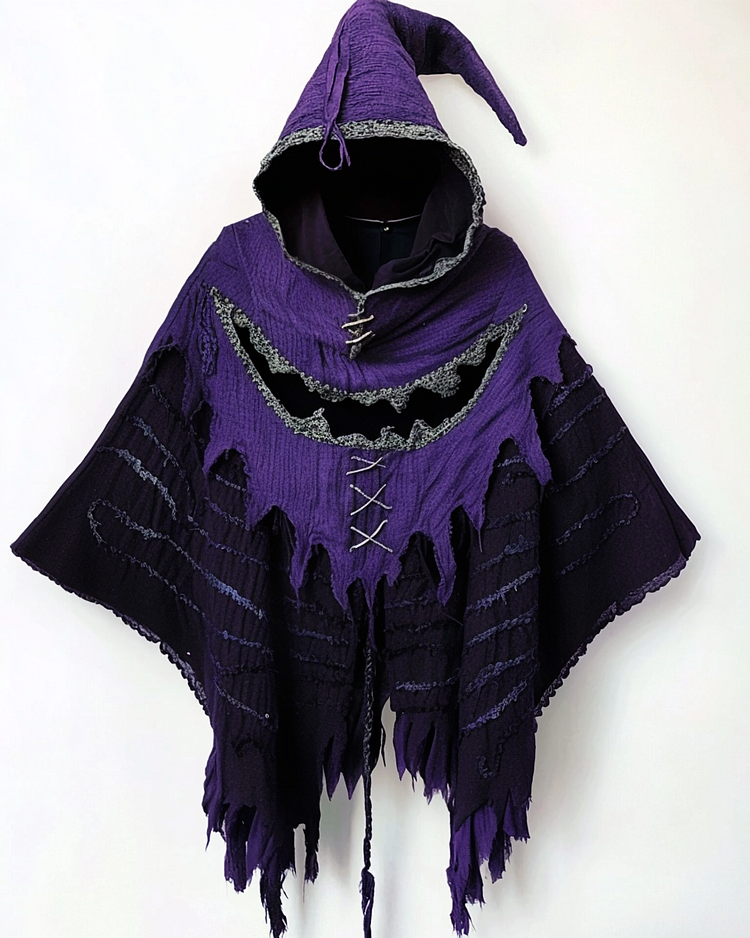 Ethnic Style Striped Printed Hooded Cloak 2e1c