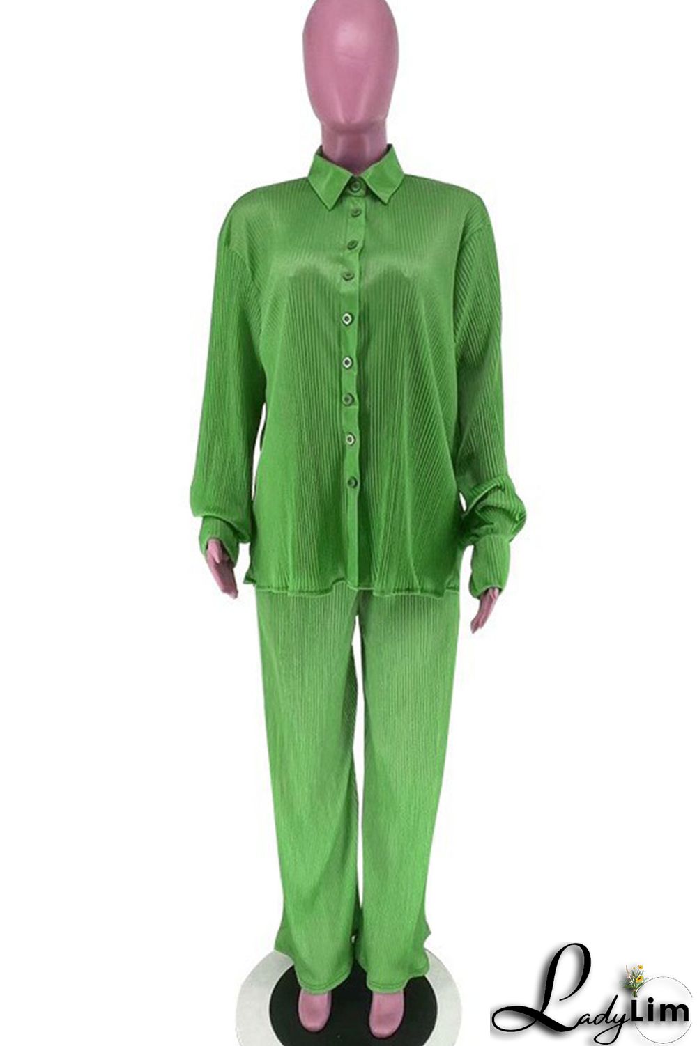 Purple Casual Solid Patchwork Buckle Turndown Collar Long Sleeve Two Pieces