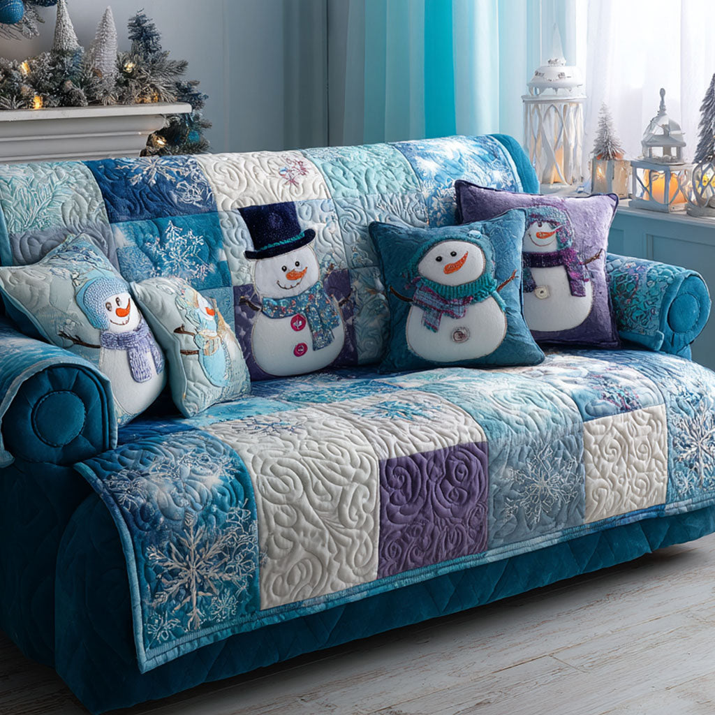 Winter Smiles Quilted Sofa Cover NCU0TV1034 everthome