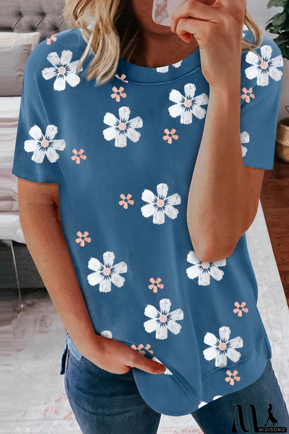 MidiSono - Floral Pattern T-shirt