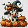 Halloween Pumpkin Cow-14CT Counted Cross Stitch 40*40cm/15.75*15.75in