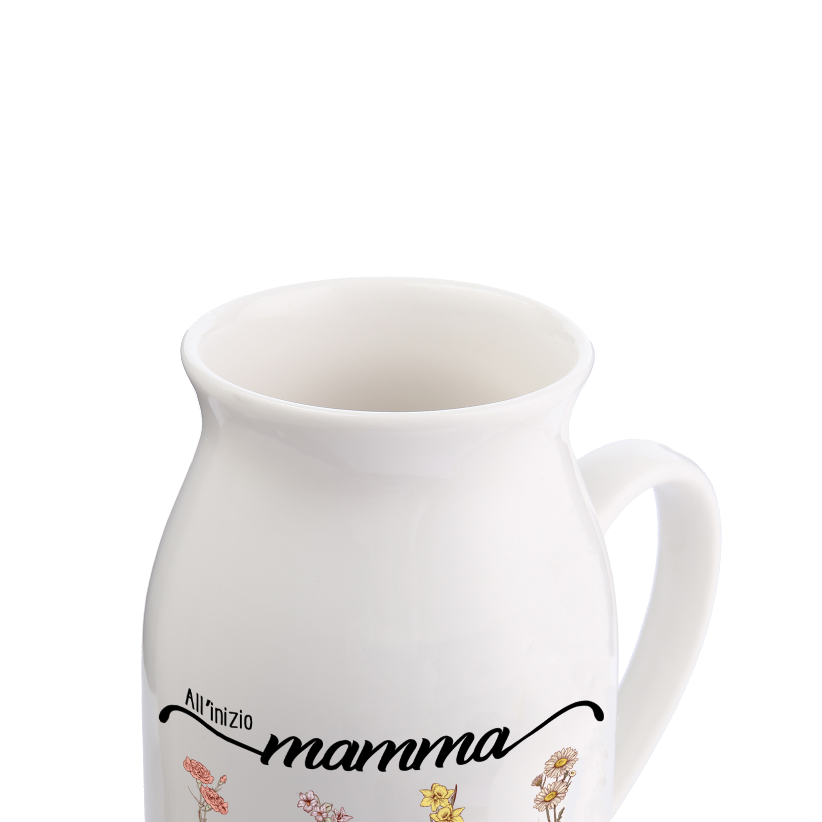 All'inizio mamma, ora nonna-Vaso di ceramica con fiore personalizzato per mamma/nonna 