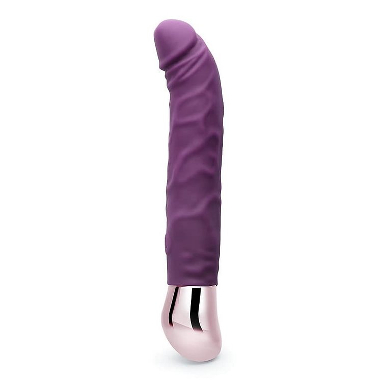 Rechargeable Realistic Purple Dildo Vibrator for Women-SANMEI