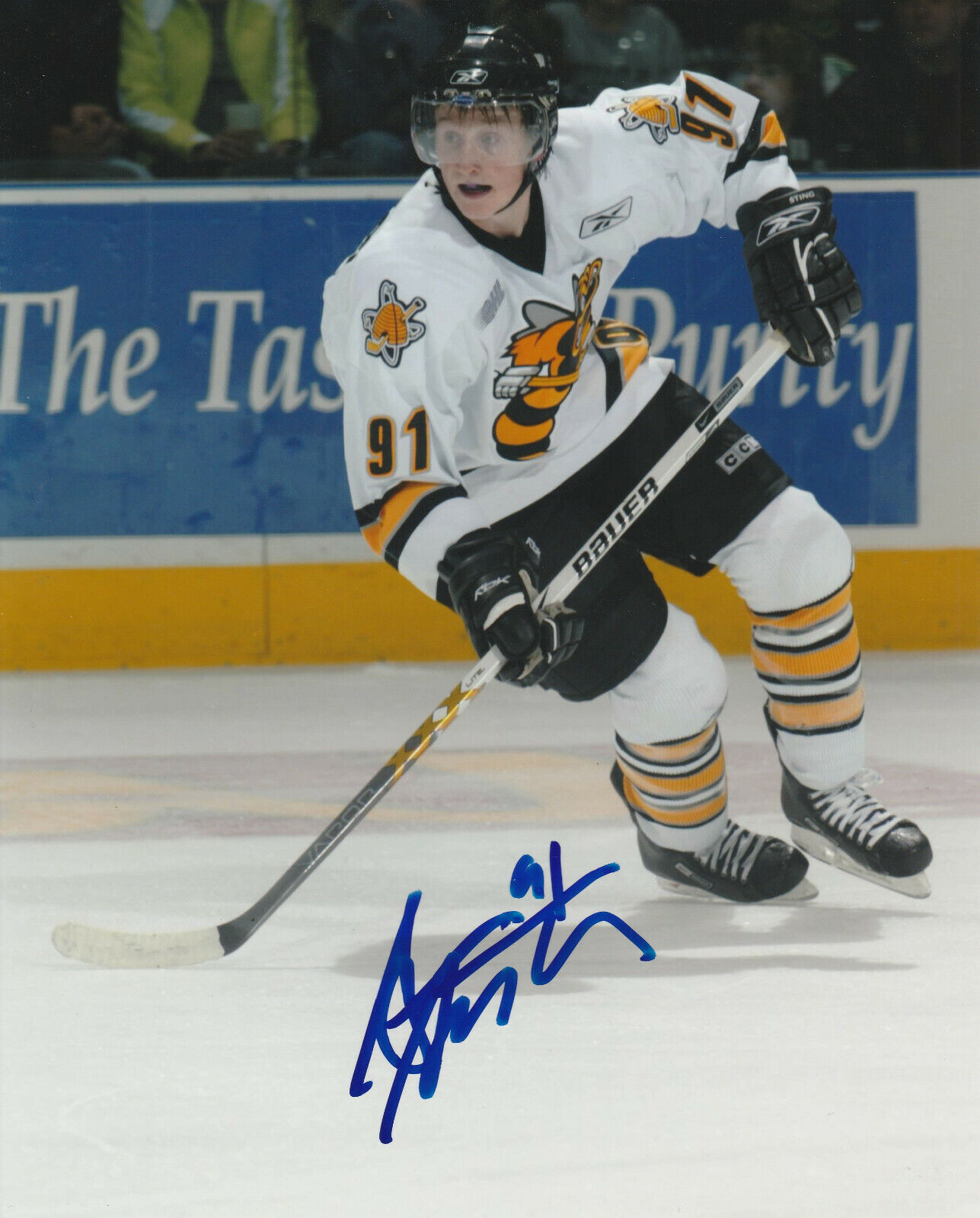 STEVEN STAMKOS SIGNED SARNIA STING OHL 8x10 Photo Poster painting #2 TAMPA BAY LIGHTNING