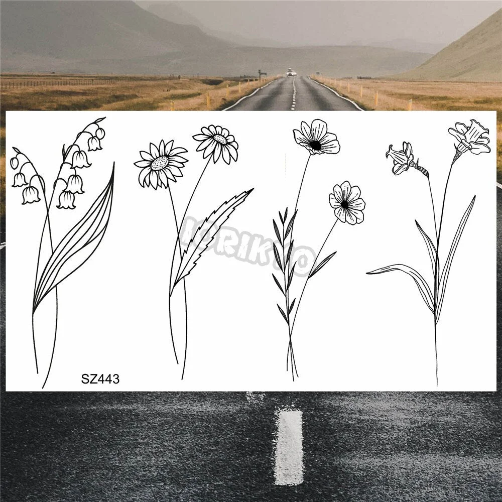 Minimalist Polar Bear Small Temporary Tattoos For Women Men Realistic Dandelion Hummingbird Fake Tattoo Sticker Forearm Tatoos