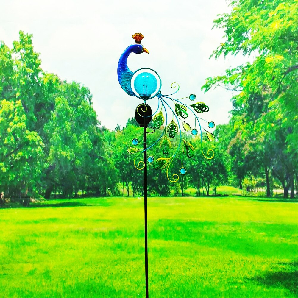 Metal Peacock Solar Light