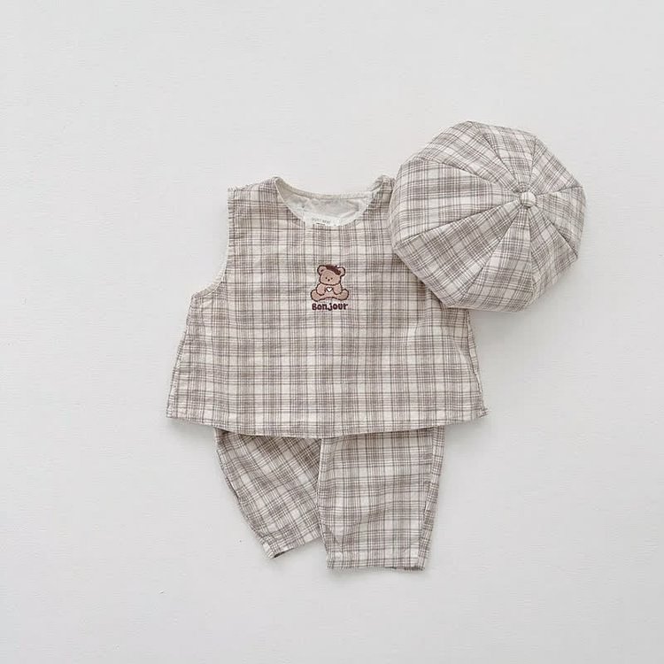 BONJOUR Baby Bear Tank Top and Pants Set