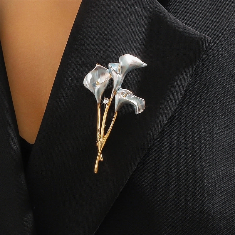 Elegant Glam Pin Flower Alloy Inlay Rhinestones Women’s Brooches