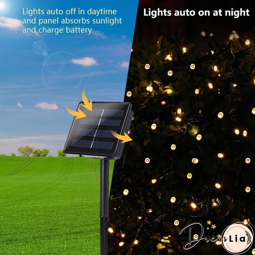 Outdoor Lighting String 200 LED Solar Garden Light Power Lamp Christmas Party for Street