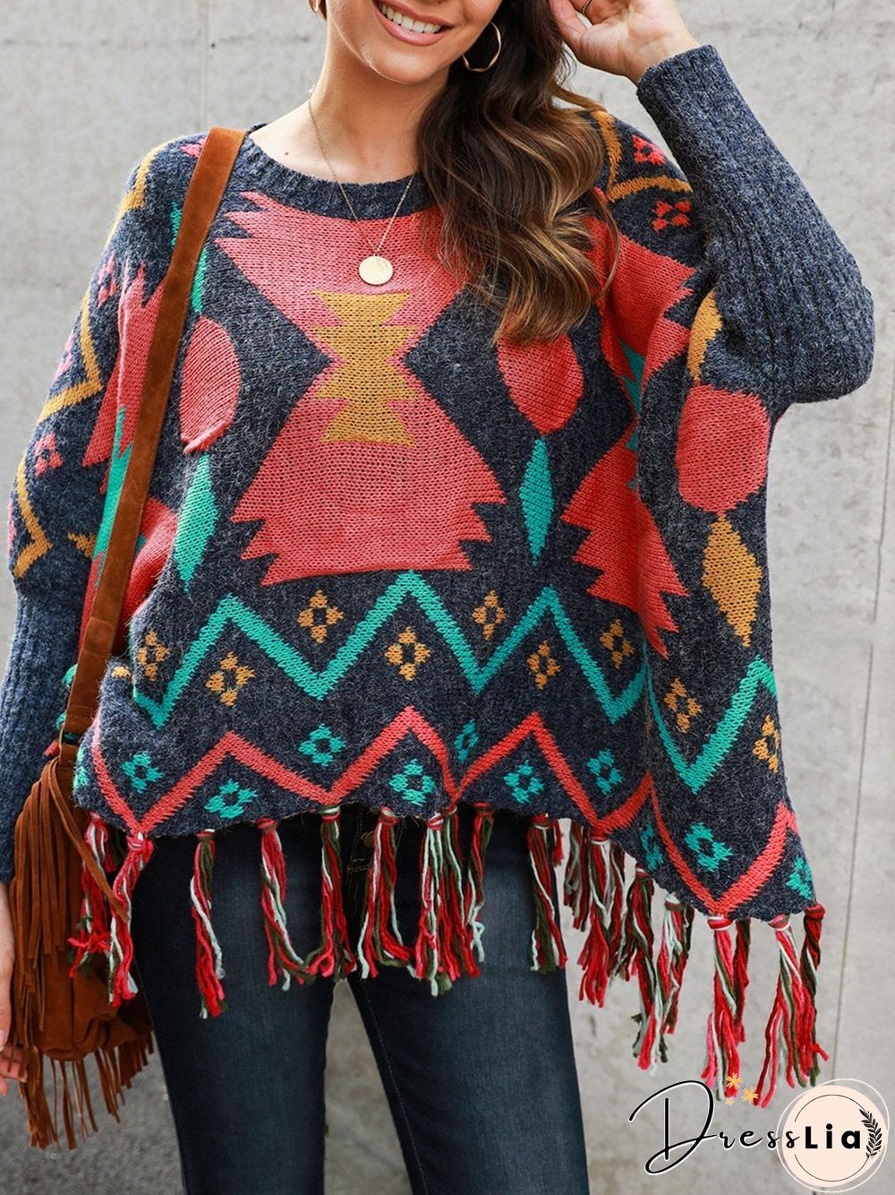 Shift Long Sleeve Tribal Boho Sweater