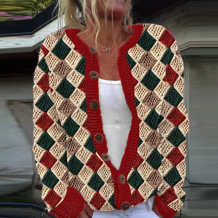 Women's Christmas Art Cozy Sweater Cardigan