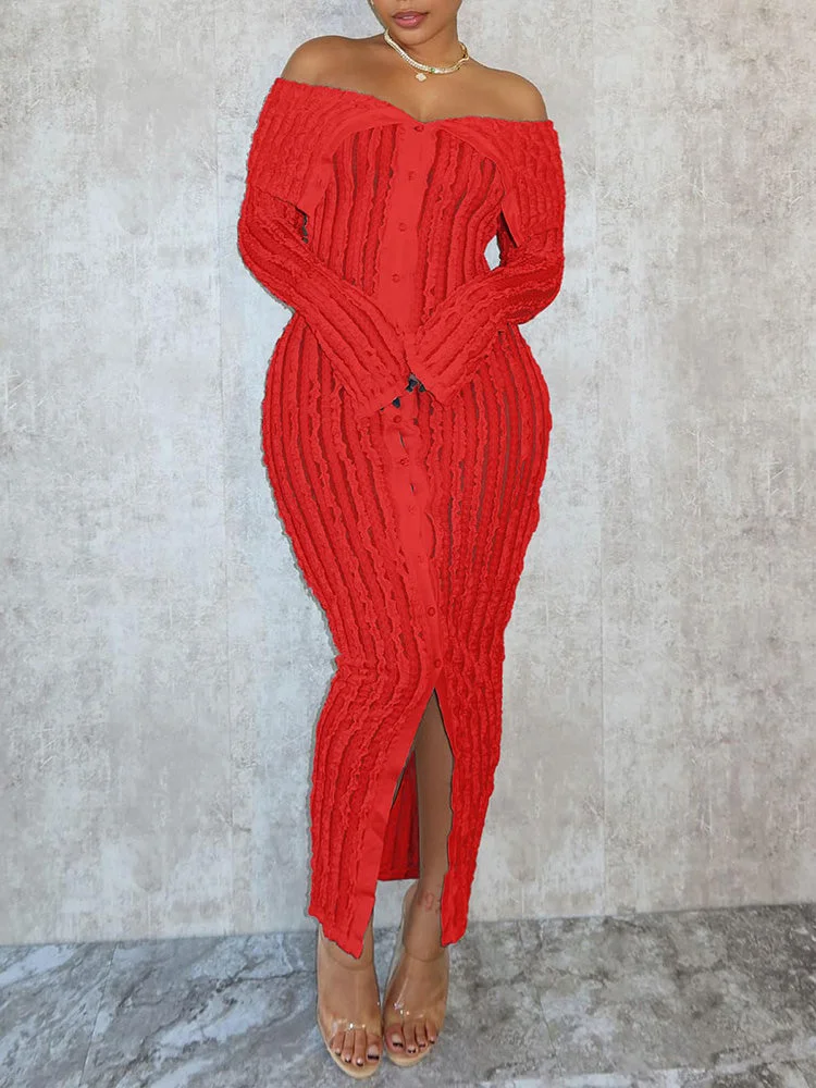 Button Mesh Dress