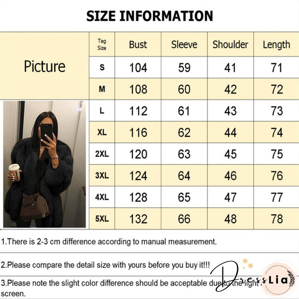 Women Winter Top Fashion Faux Fur Coat Elegant Thick Warm Outerwear Fake Fur Ladies Jacket Coat