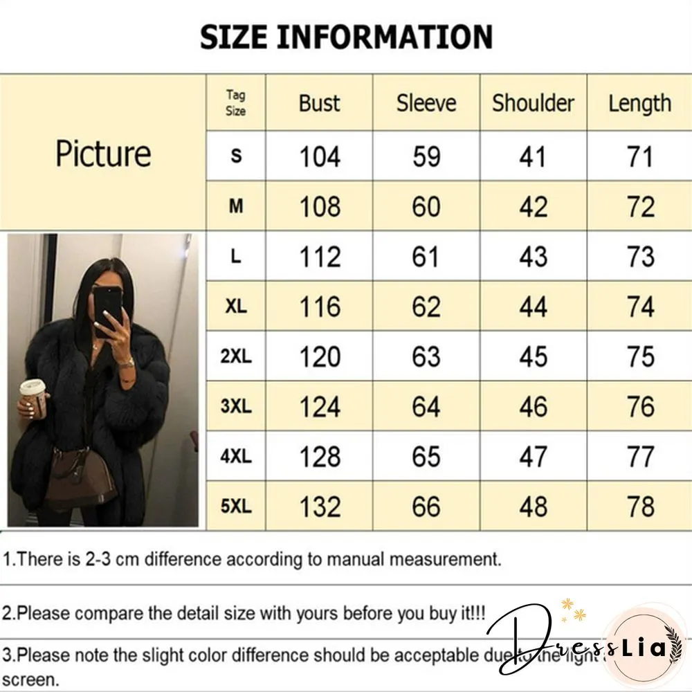 Women Winter Top Fashion Faux Fur Coat Elegant Thick Warm Outerwear Fake Fur Ladies Jacket Coat