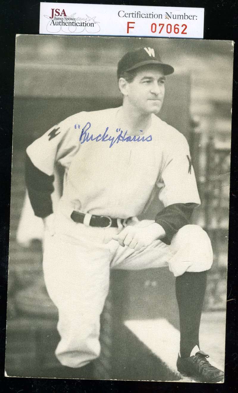 Bucky Harris Jsa Coa Hand Signed Photo Poster painting Authentic Autograph