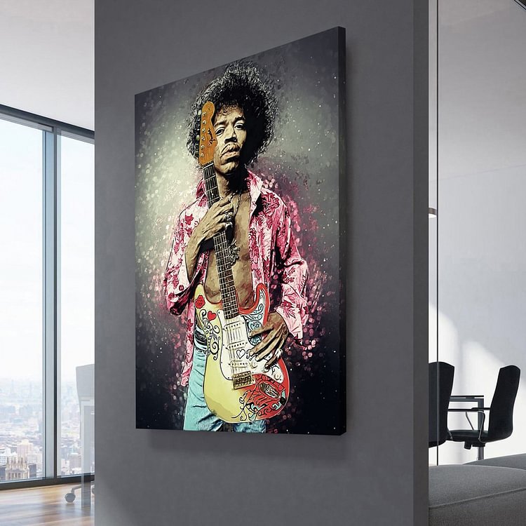 Jimi Hendrix Portrait Canvas Wall Art MusicWallArt