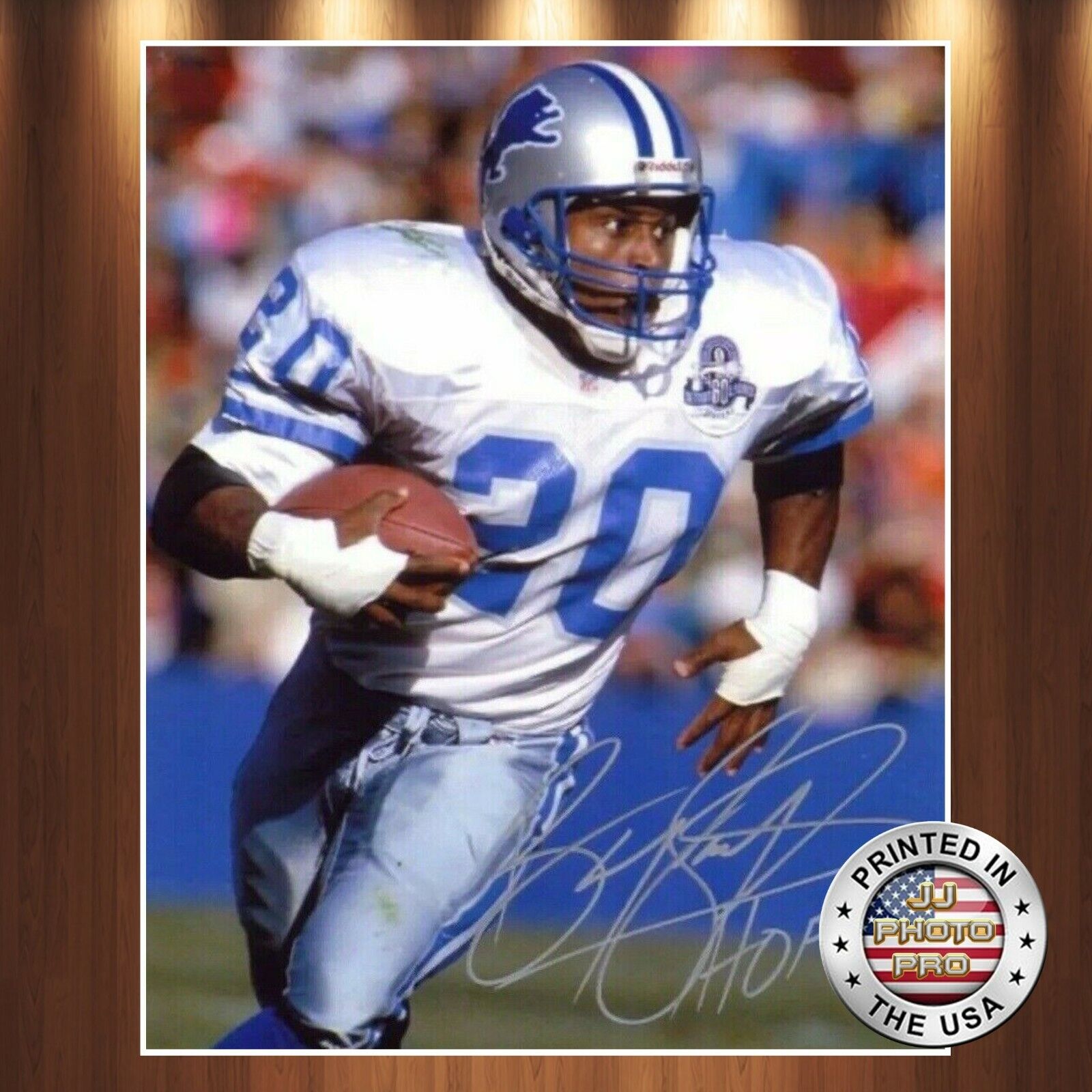 Barry Sanders Autographed Signed 8x10 Photo Poster painting (HOF Lions) REPRINT