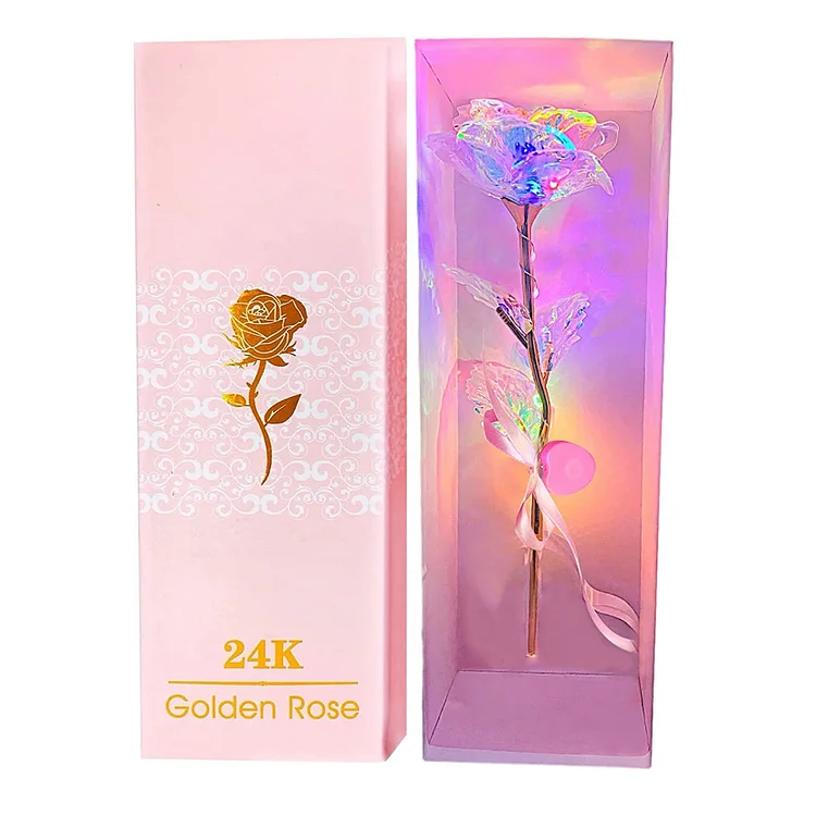 Galaxy Colorful Rose LED Light Artificial Flowers with Gift Box Romantic Gift
