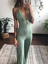 Backless Empire Wide Leg Jumpsuits