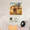 (US Only)Cattle Printed Cross Stitch Kit 40x40cm DIY 14CT Thread Art Needlework Decor