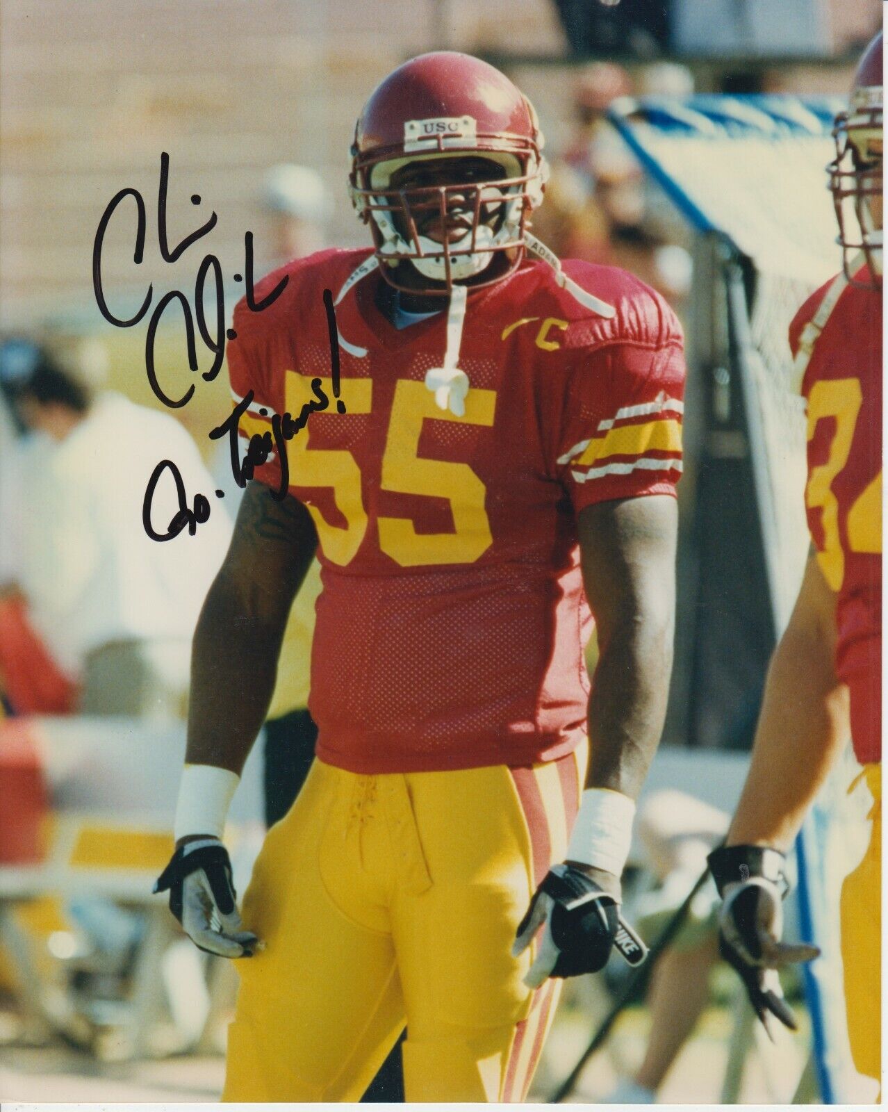 Chris Claiborne #0 8x10 Signed Photo Poster painting w/ COA USC Trojans -