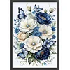(US Only)Full Embroidery cotton Thread 11CT Printed Flower Cross Stitch Kit 40x60cm