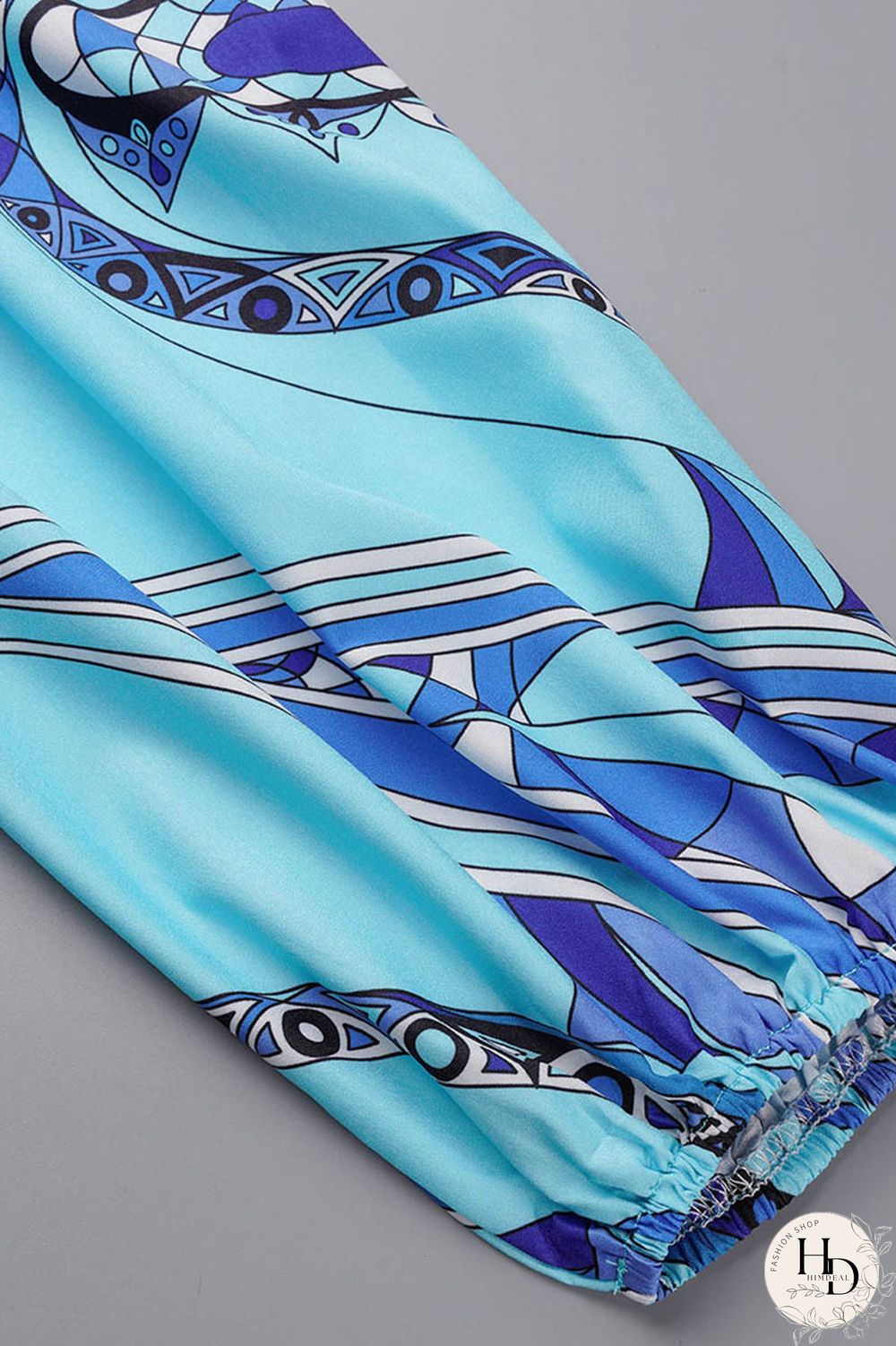 Yellow Casual Print Patchwork Off the Shoulder Long Sleeve Two Pieces