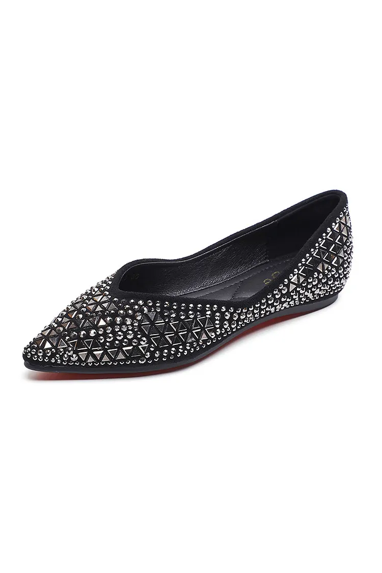 Pointed Rhinestone Flats
