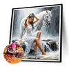 Diamond Painting-DIY Full Round Drill Girl And Horse
