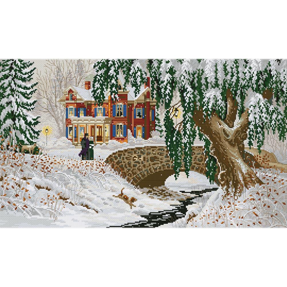 

Winter Snow Scene - 11CT Stamped Cross Stitch - 71*46cm (Big Size), 501 Original