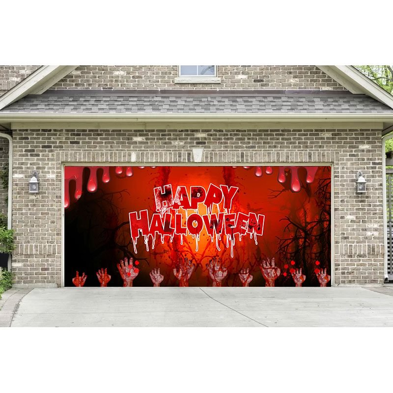 7' x 16' Happy Halloween Garage Door Mural