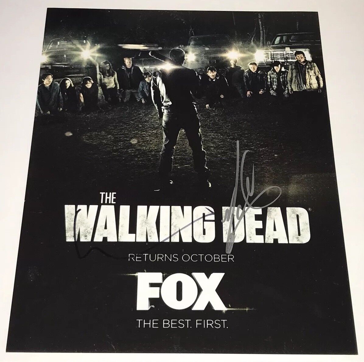 NORMAN REEDUS +1 Signed WALKING DEAD 11x14 Photo Poster painting IN PERSON Autograph