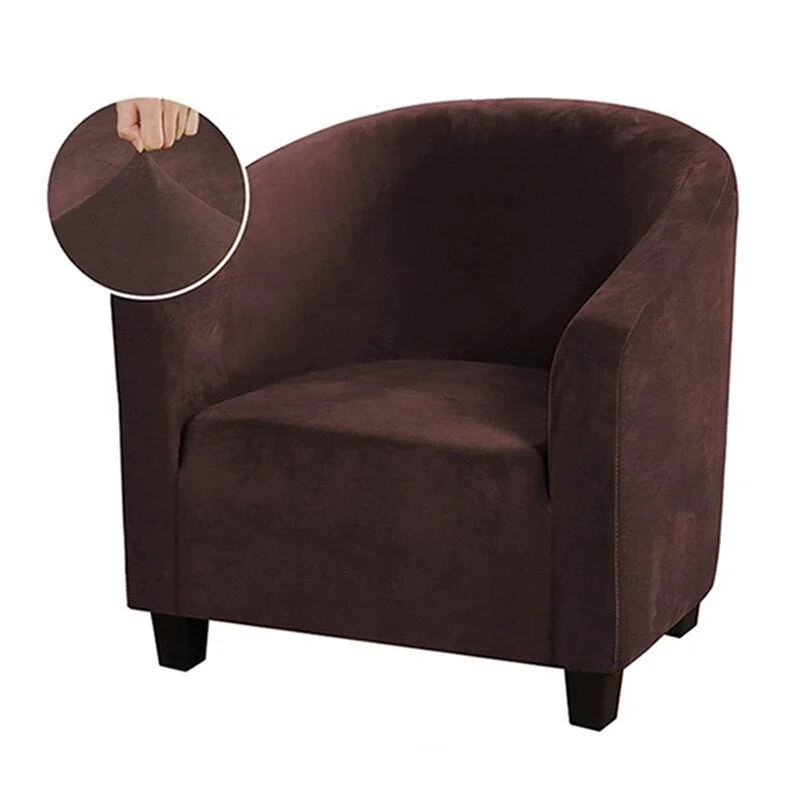 Stretch Club Chair Slipcover 1 Seater Sofa Covers Velvet Tub Couch Cover Solid Color Sofa Slipcovers Armchair Protector 2021