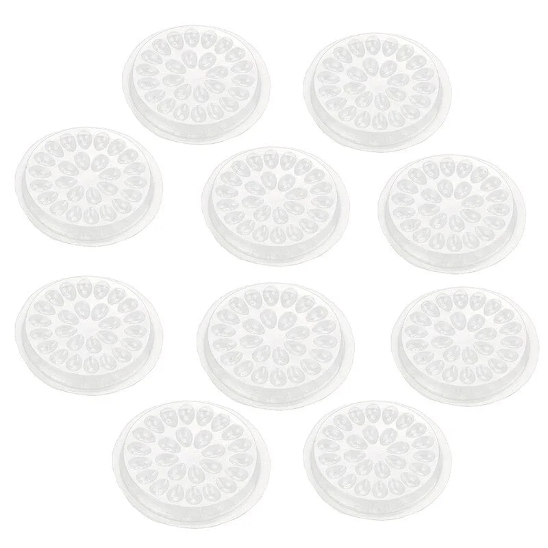 10 Pcs/Set False Eyelashes Glue Holder Eyelash Extension Glue Holder Pallet Pads Gasket Plastic Tranparent for Eyelash Extension