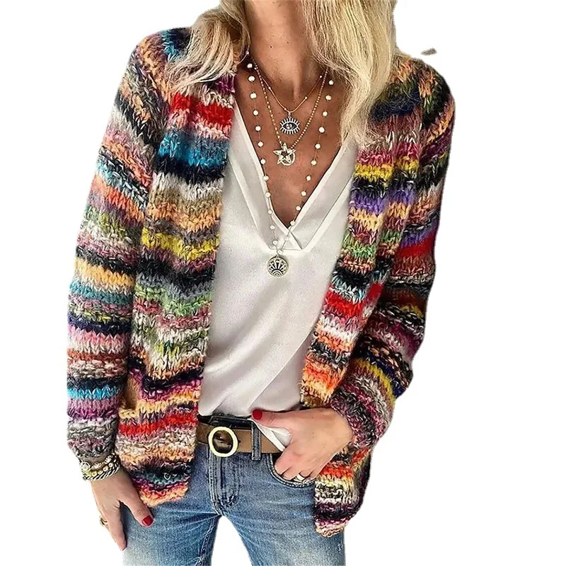 Wongn Wongn Autumn And Winter New Fashion Casual Women's Wear Long Sleeve Multi-Color Women's Sweater Knit Cardigan