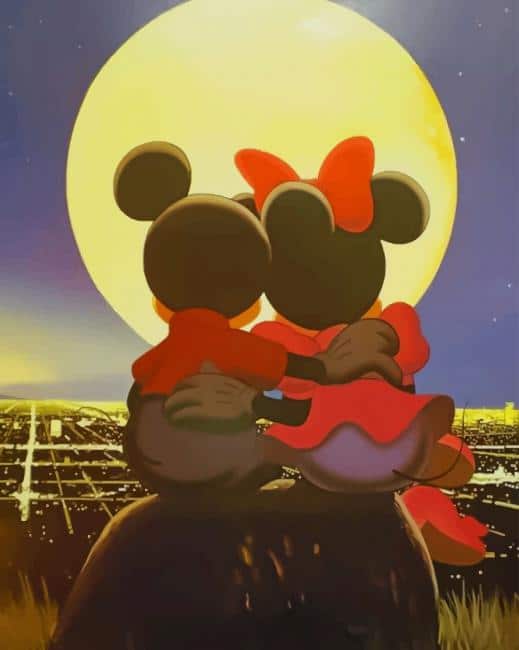 

Minnie And Mickey Watching Moon – Paint By Numbers - 40*50CM, 501 Original