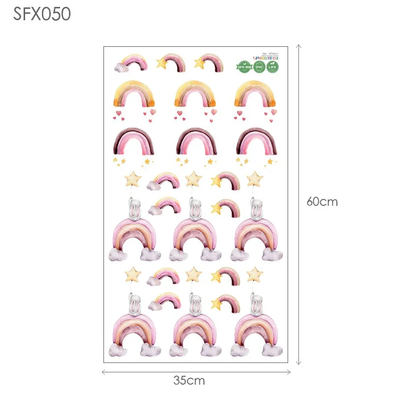 Rainbow Wall Stickers Decoration Baby Room Stickers On The Wall Kids Room Decoration Kids Wall Stickers For Girls Rooms