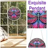 (25cm)DIY Acrylic Jigsaw Puzzle Window Hanging with Hanging Chain DIY Stained Glass Decoration Round Window Puzzle Decor for DIY Craft Project (Jeweled Dragonfly Art)
