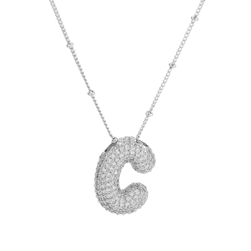 Casual Minimalist Letter Brass Plating Zircon Pendant Necklace 1 Piece
