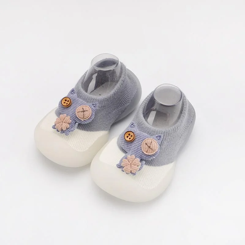 Baby Boys Girls Sock Shoes Autumn Non-slip Floor Socks Kids Soft Rubber Sole Toddler Shoes Socks Baby Socks with Rubber Soles