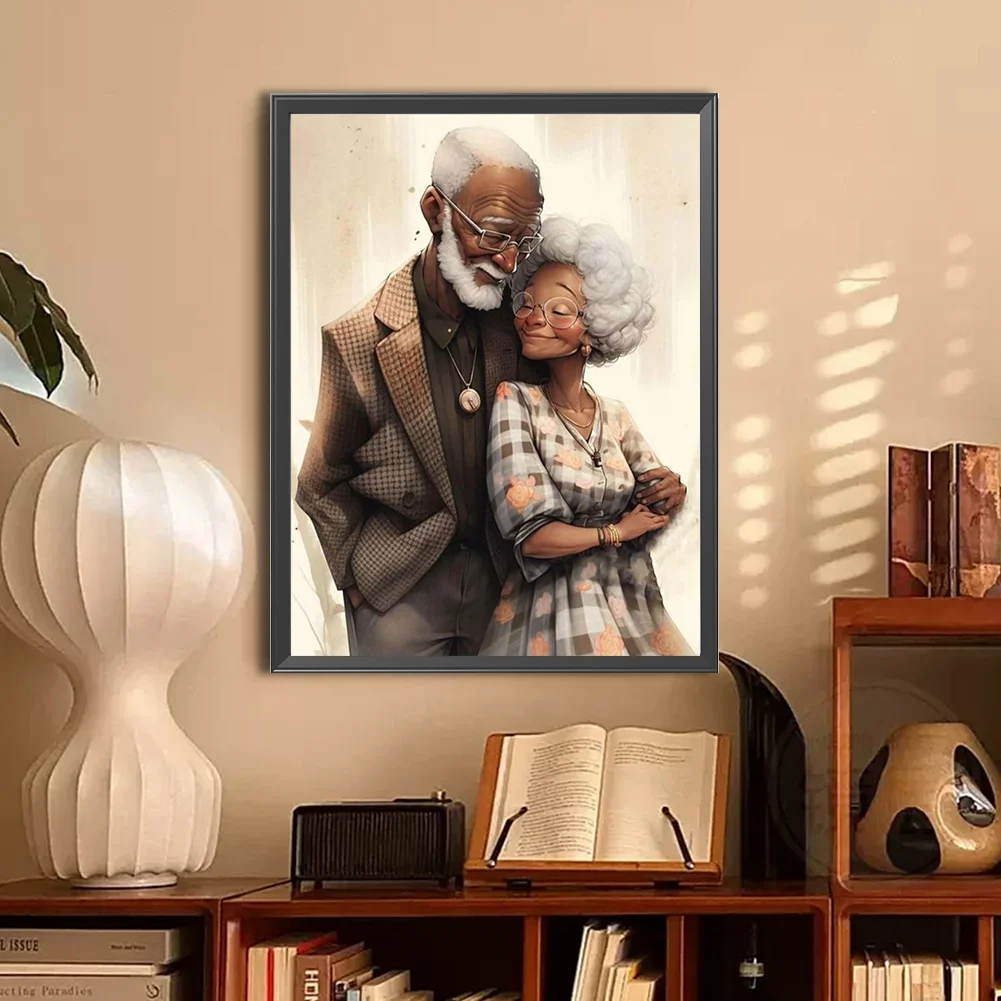 Full Round Diamond Painting 30*40cm - Elderly Couple