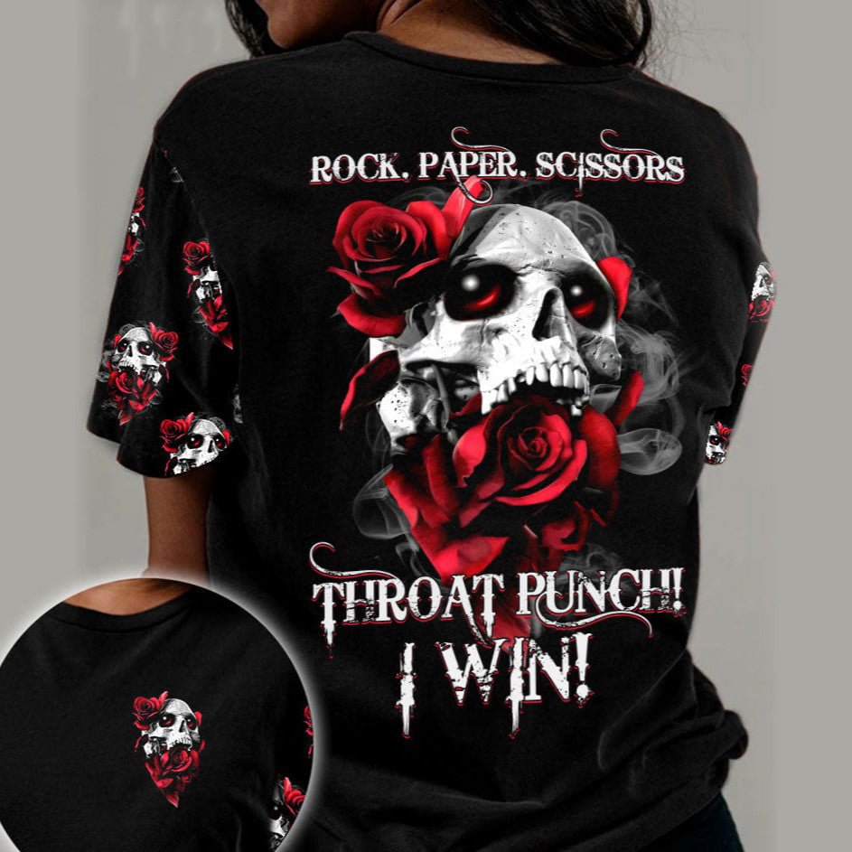 Rose & Personalized Slogan & Skull Creative Print Ladies Fashion Casual Women's T-Shirt