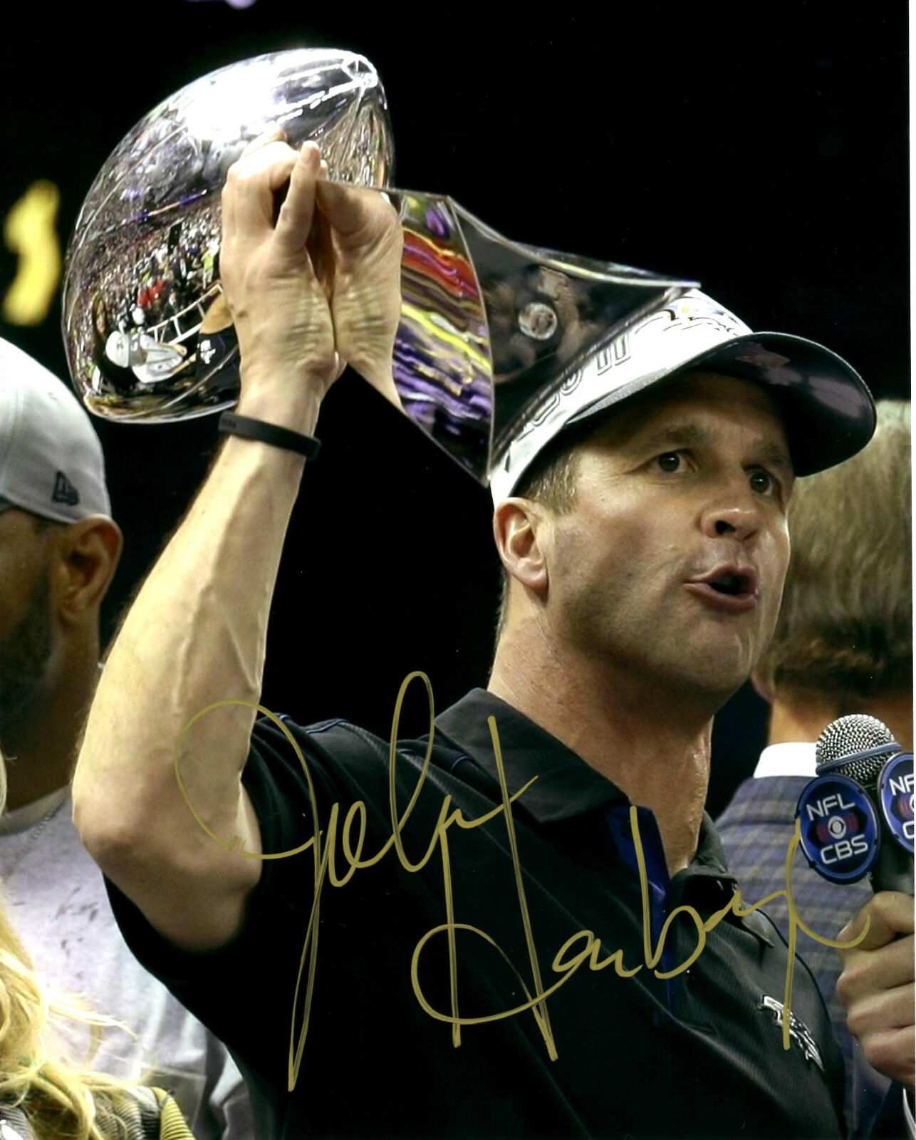 John Harbaugh REPRINTED auto signed 8x10 Photo Poster painting Baltimore Ravens Super Bowl 47