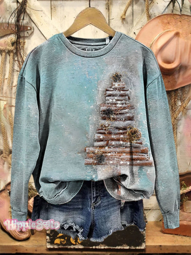 Christmas Print Casual Sweatshirt Multicolor / S