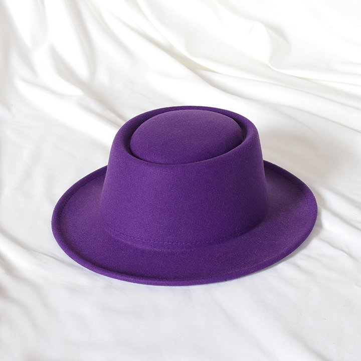 Luke Porkpie Flat Top Hat - Purple