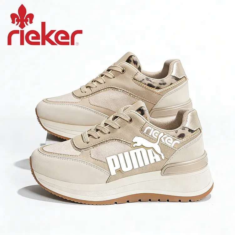 &Scaron;t&yacute;lov&eacute; d&aacute;mske top&aacute;nky na platforme s proti&scaron;mykovou podr&aacute;žkou RIEKER x PUMA z limitovanej ed&iacute;cie