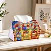(24cm)Diamond Art Tissue Box DIY PU Napkin Cover for Home(god bless america)