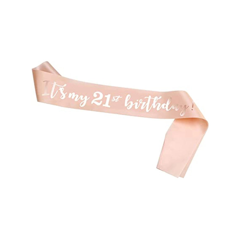 Hot Sale Champagne Birthday Shoulder Strap Crown Set 16 18 21 30 40 50 60 70 80 Headband