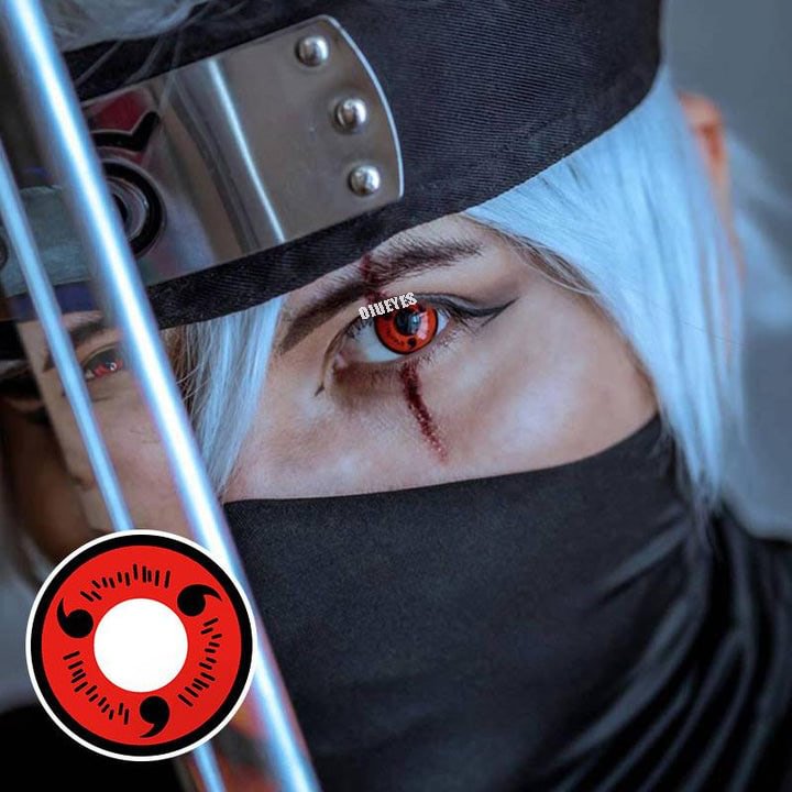 Red Sasuke Uchiha Anime Cosplay Contact Lenses