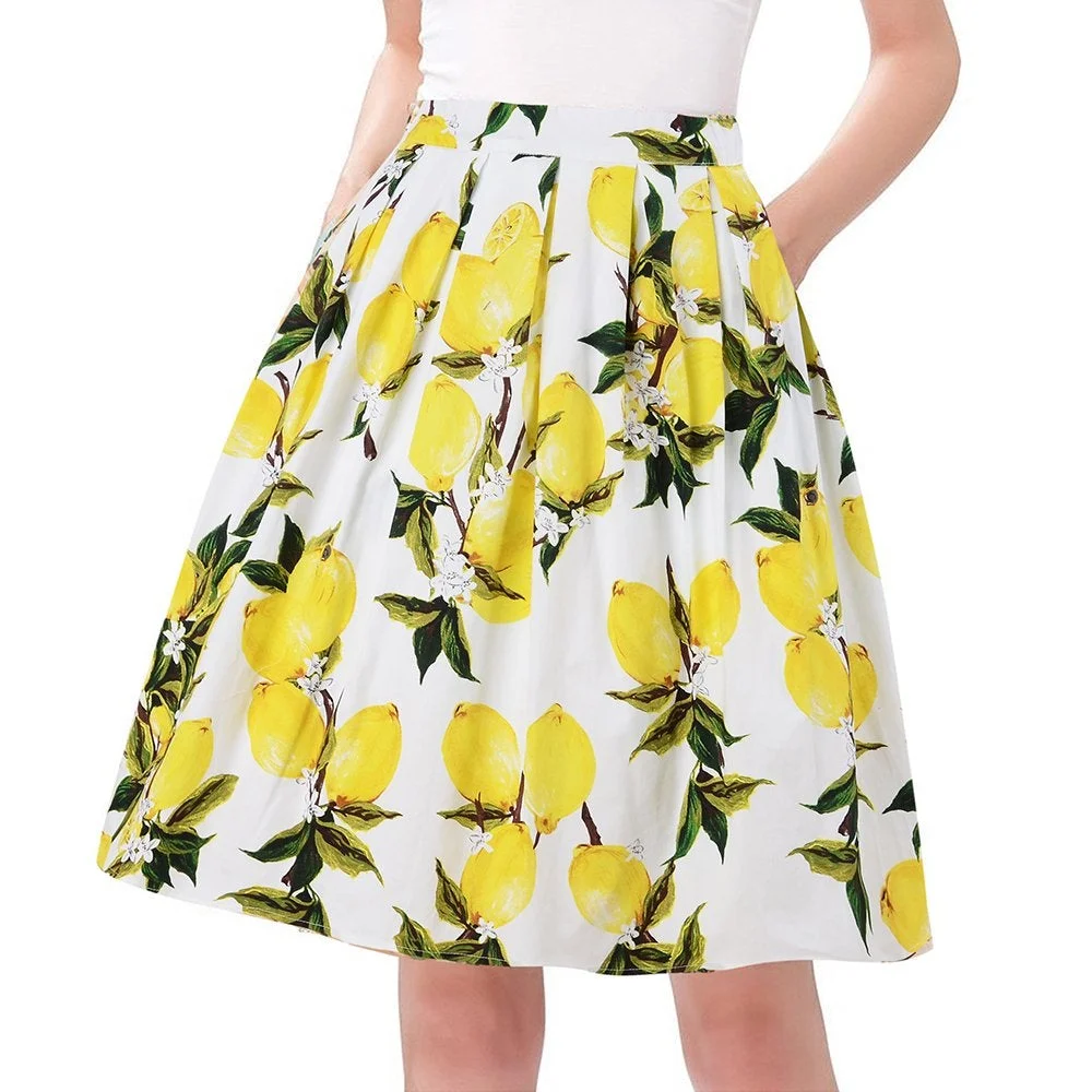 Women A-Line Pleated Vintage Skirts